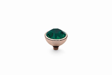 Qudo Rose Gold Topper Bottone 10mm - Emerald